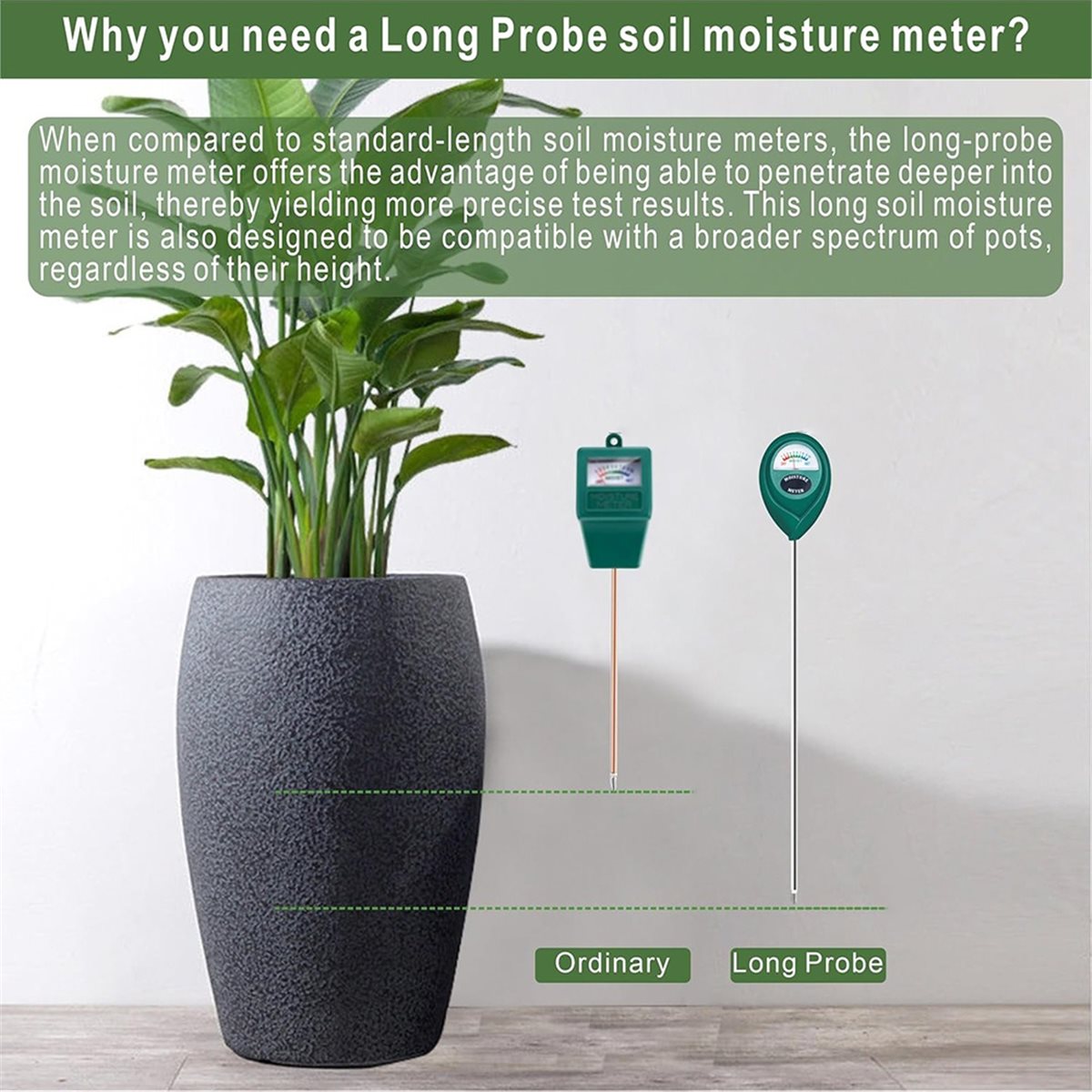 Moisture Meter Plant - مقياس رطوبة التربة طويل المدى من