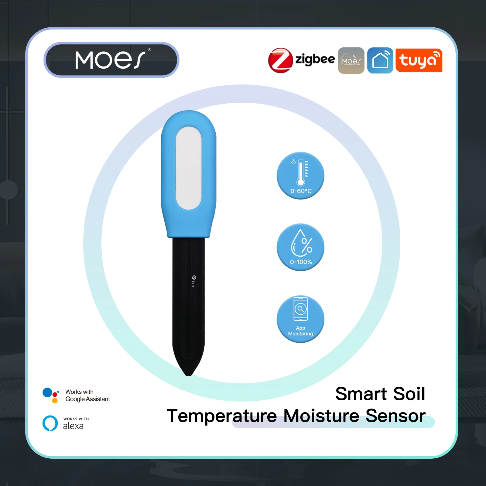 Moisture Meter Plant - مقياس درجة حرارة التربة ZigBee الذكي