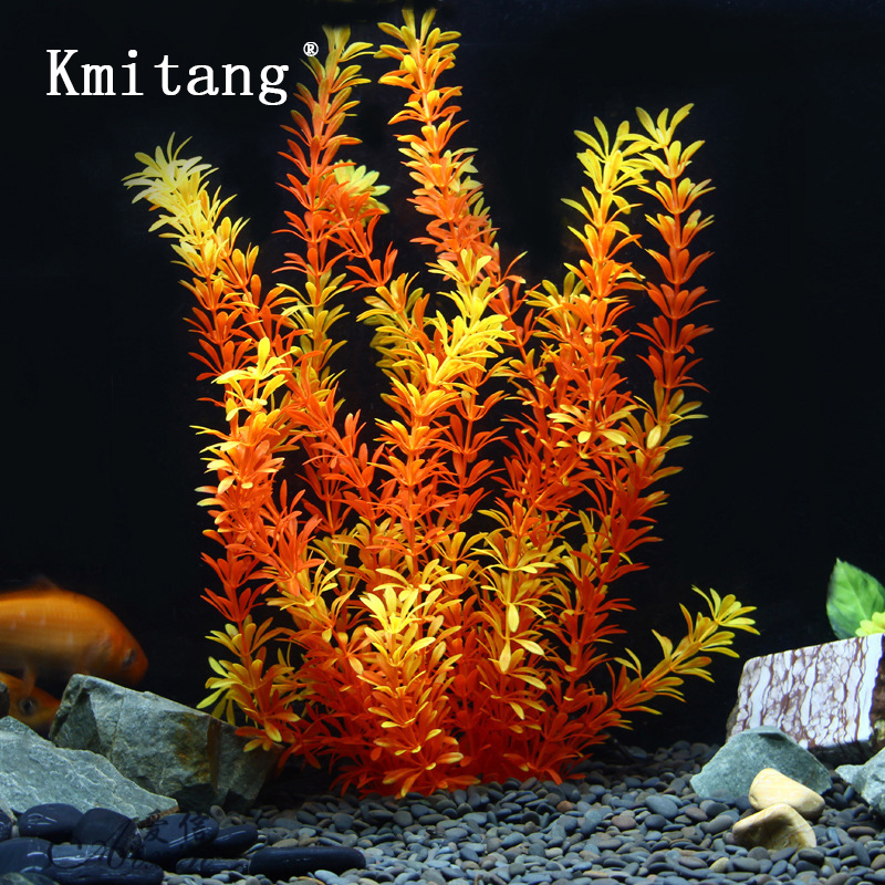 Aquaponics Fish Tank - نباتات استوائية اصطناعية بطول 100 سم،