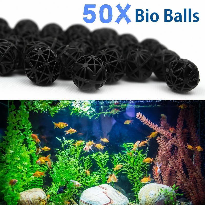 50 قطعة من كرات الفلتر البيولو - مراجعة Aquaponics Fish Tank وسعره