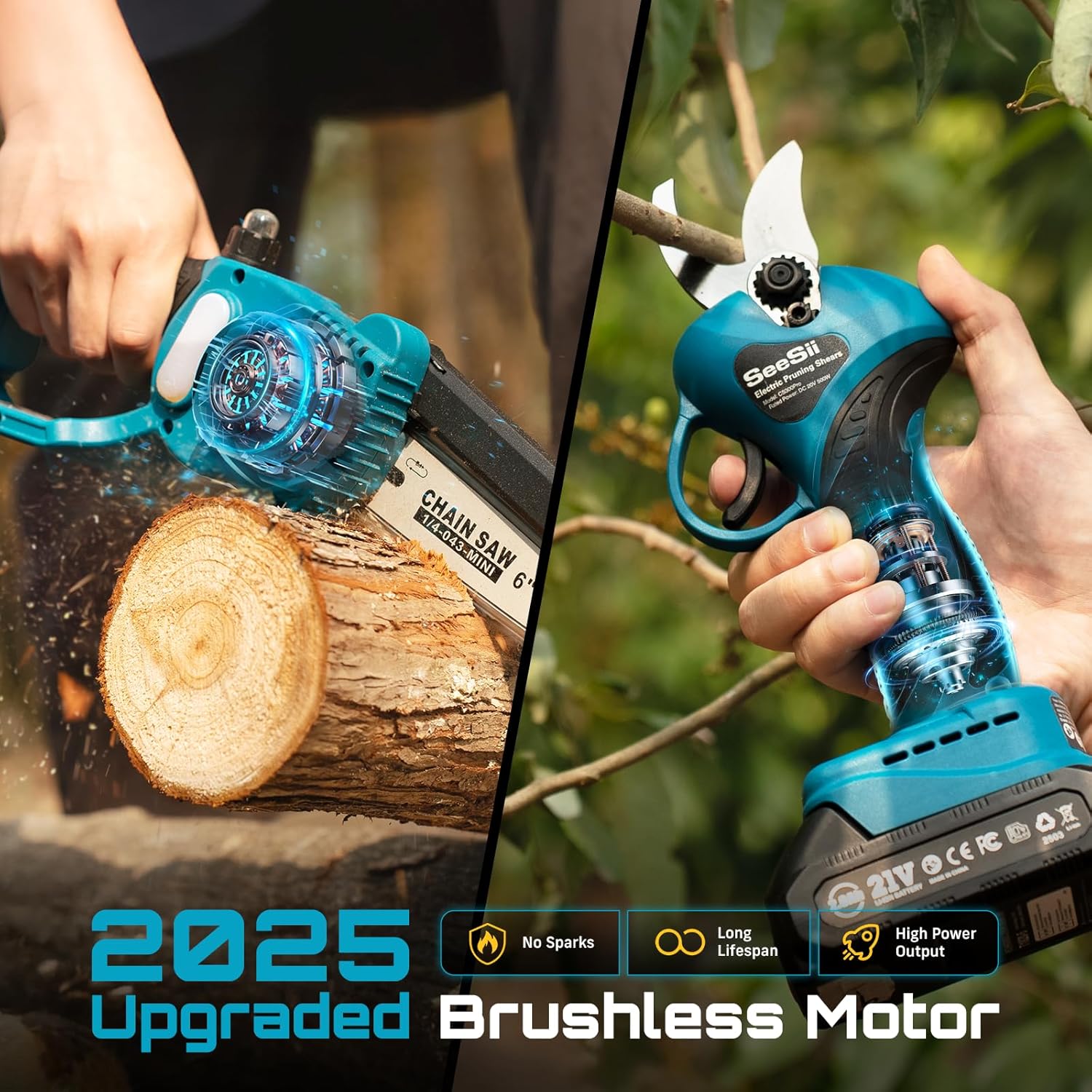 منشار كهربائي SEESII 2 في 1 بط - مراجعة Gardening Tools To Cut Branches وسعره
